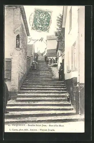 AK Picquigny, Escalier Saint Jean, Rue d`En-Haut