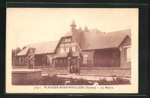 AK Plessier-Rozainvillers, La Mairie, Ansicht vom Rathaus