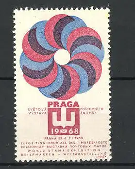 Reklamemarke Praga, Briefmarken-Weltausstellung 1968, Messelogo