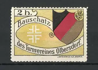 Reklamemarke Buaschatz des Turnvereines Olbersdorf, Wappen