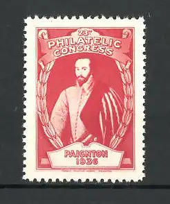 Reklamemarke Paignton, Philatelic Congress 1936, Herrenportrait