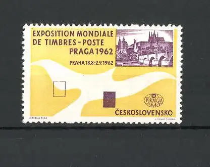 Reklamemarke Praga, Exposition Mondiale de Timbres-Poste 1962, Stadtansicht