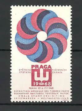 Reklamemarke Praga, Briefmarken-Weltausstellung 1968, Messelogo