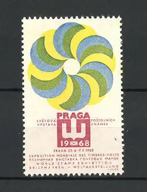 Reklamemarke Praga, Briefmarken-Weltausstellung 1968, Messelogo