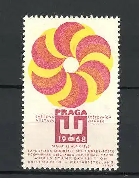 Reklamemarke Praga, Briefmarken-Weltausstellung 1968, Messelogo