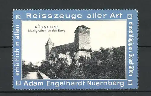 Reklamemarke Nürnberg, Stadtgraben an der Burg