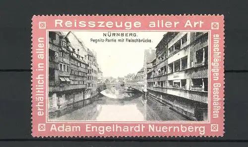 Reklamemarke Nürnberg, Pegnitz-Partie mit Fleischbrücke