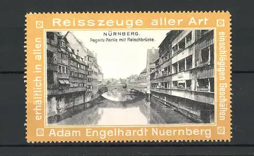 Reklamemarke Nürnberg, Pegnitz-Partie mit Fleischbrücke