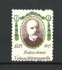 Reklamemarke Portrait Friedrich von Schulte