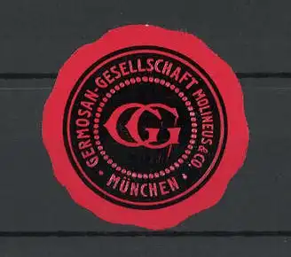 Reklamemarke Germosan-Gesellschaft Molineus & Co., München, Firmenlogo