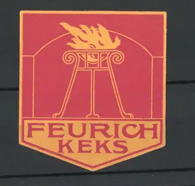 Reklamemarke Feurich Keks, Feuerschale