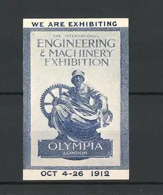 Reklamemarke London, Engineering & Machinery Exhibition, Olympia 1912, Messelogo