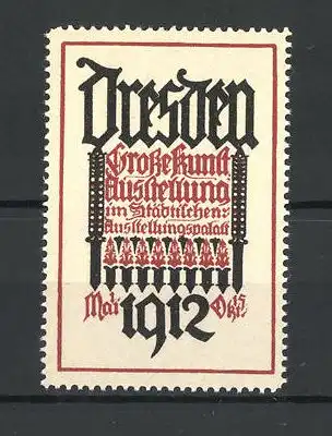 Reklamemarke Dresden, Grosse Kunst-Ausstellung 1912, Messelogo