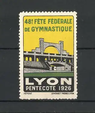 Reklamemarke Lyon, 48. Fète Fèdèrale de Gymnastique 1926, Stadion