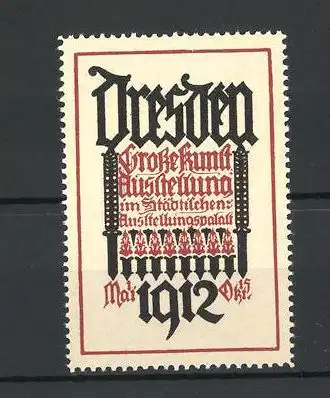 Reklamemarke Dresden, Grosse Kunstausstellung 1912, Messelogo