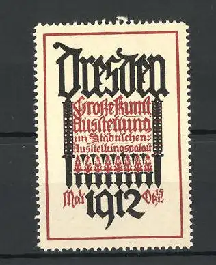 Reklamemarke Dresden, Grosse Kunstausstellung 1912, Messelogo