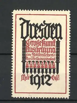 Reklamemarke Dresden, Grosse Kunstausstellung 1912, Messelogo