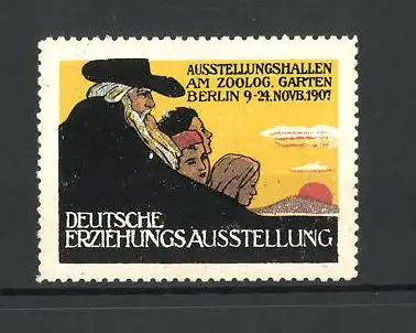 Reklamemarke Berlin, Deutsche Erziehungs-Ausstellung 1907 in den Ausstellungshallen am Zoo, Familie