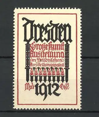 Reklamemarke Dresden, Grosse Kunstausstellung 1912, Messelogo