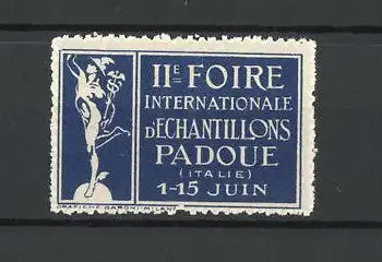 Reklamemarke Padoue, II. Internationale d`Echantillons, Hermes mit Äskulap-Stab