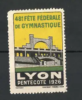 Reklamemarke Lyon, 48. Fète Fèdèrale de Gymnastique, Pentecote 1926, Stadion