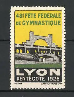 Reklamemarke Lyon, 48. Fète Fèdèrale de Gymnastique - Pentecote 1926, Stadion