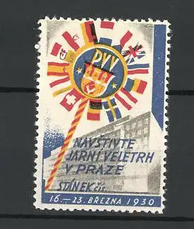 Reklamemarke Prag, Navstivte Jarni Veletrh v Praze 1930, Messelogo