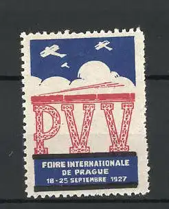 Reklamemarke Prag, Foire Internationale de Prague 1927, Messelogo