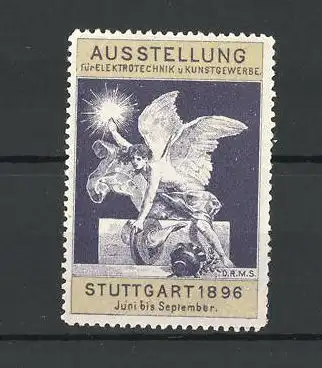 Reklamemarke Stuttgart, Ausstellung für Elektrotechnik und Kunstgewerbe 1896, Fabelwesen