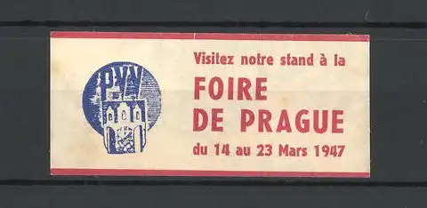 Reklamemarke Prag, Foire de Prague 1947, Messelogo