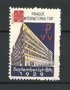 Reklamemarke Prague, International Fair 1929, Messelogo