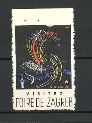 Reklamemarke Zagreb, Foire de Zagreb 1957, Blumen