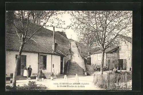 AK Saint-Sever-sur-Adour, le Grand Escalier de la Gare