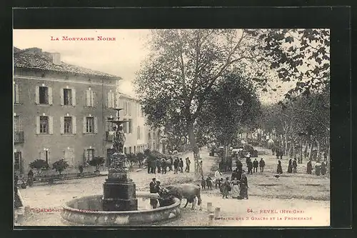 AK Revel, Fontaine des 3 Graces et la Promenade