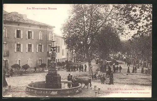 AK Revel, Fontaine des 3 Graces et la Promenade