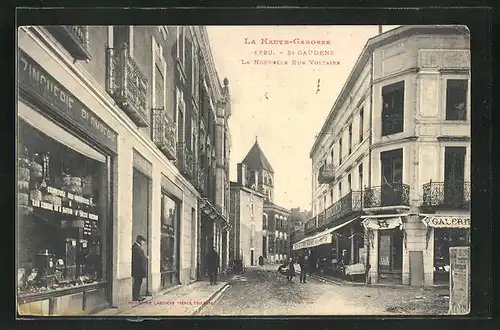 AK St-Gaudens, La Nouvelle Rue Voltaire, Strassenpartie