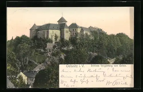 AK Oelsnitz i. v. Schloss Voigtsberg von Osten