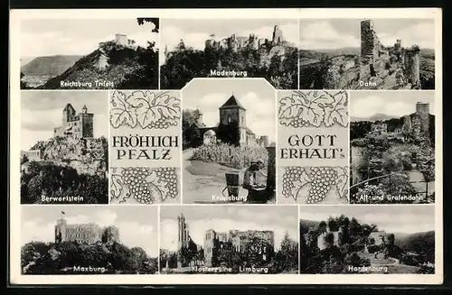 AK Limburg, Klosterruine, Burg Berwartstein, Maxburg und weitere pfälzische Burgen