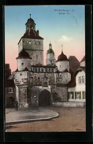 AK Weissenburg i. Bay., Strassenpartie mit Ellinger Tor