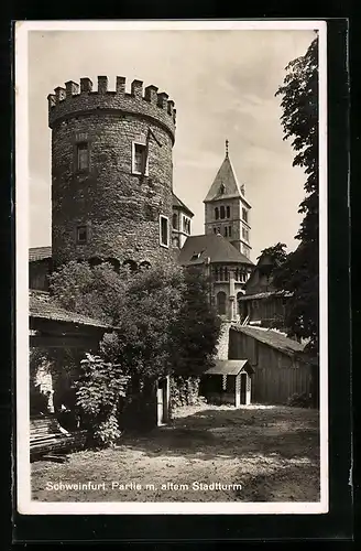 AK Schweinfurt, Partie am alten Stadtturm