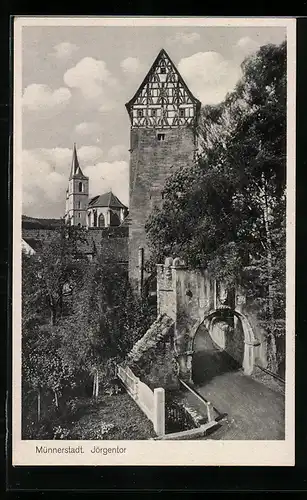 AK Münnerstadt, Jörgentor aus der Vogelschau