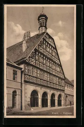 AK Ebern, Rathaus, Strassenansicht