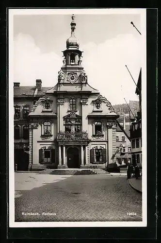 AK Kulmbach, Rathaus, Frontalansicht von der Strasse aus