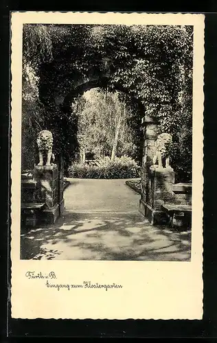 AK Fürth i. B., Eingang zum Klostergarten