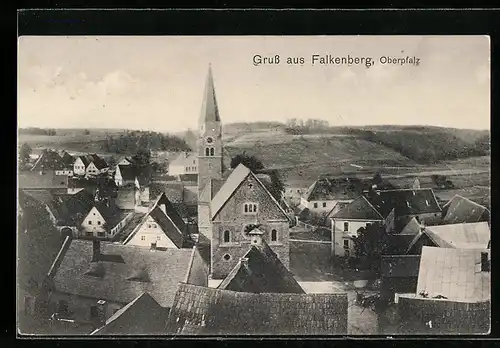 AK Falkenberg /Oberpfalz, Ortsansicht mit Kirche