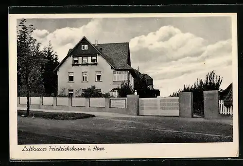 AK Friedrichsbrunn i. Harz, Ortspartie mit Pension