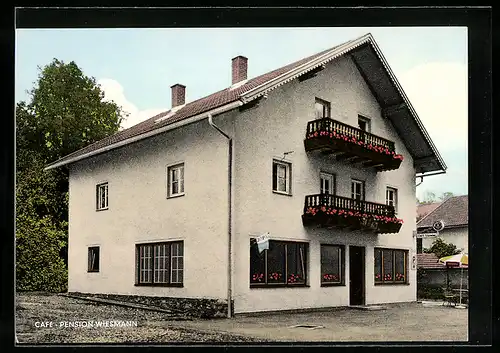 AK St. Oswald /Bayer. Wald, Café und Pension Wiesmann