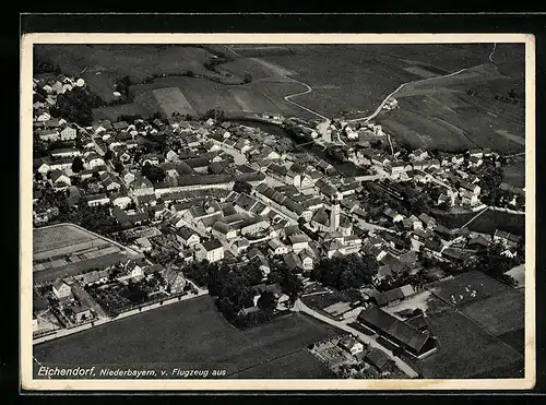 AK Eichendorf /Niederbayern, Ortsansicht vom Flugzeug aus