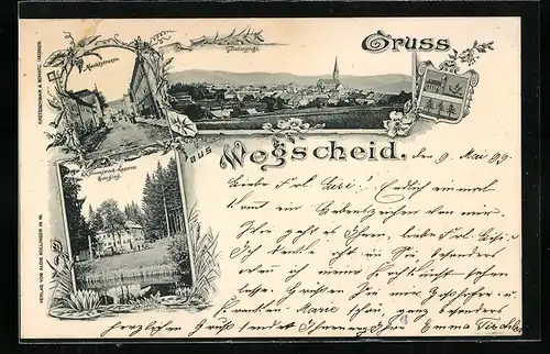 AK Wegscheid, Totalansicht, Marktstrasse, Kaserne