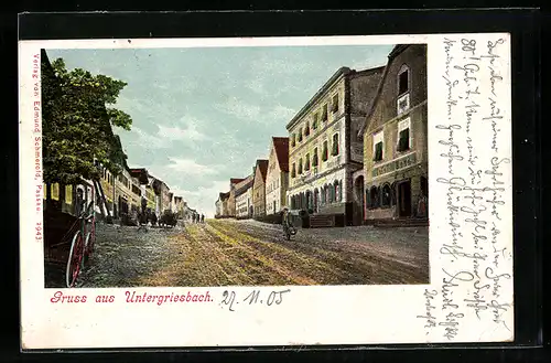 AK Untergriesbach, Ortsansicht mit Hotel Knon